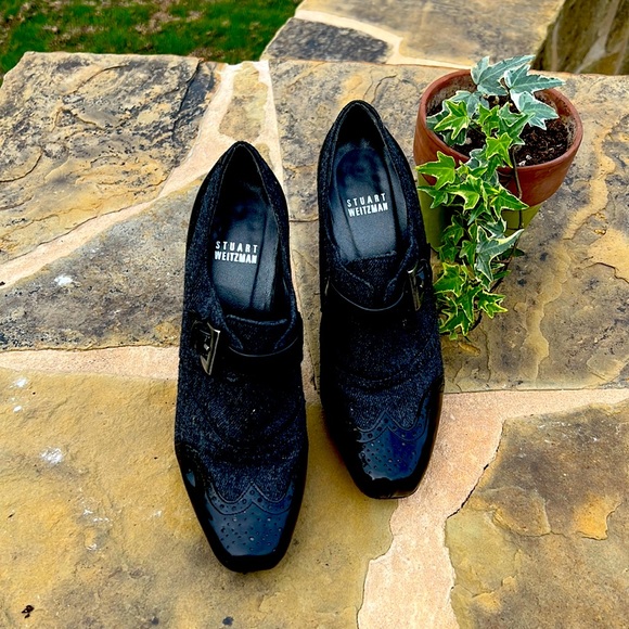 UEC Stuart Weitzman size 6 1/2 black black heels - Picture 8 of 9